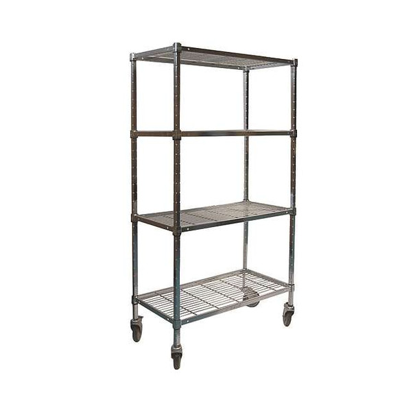 Manufacturer Varies Wire Cart,4 Shelf,72x18x70,Chrome 2HDE8