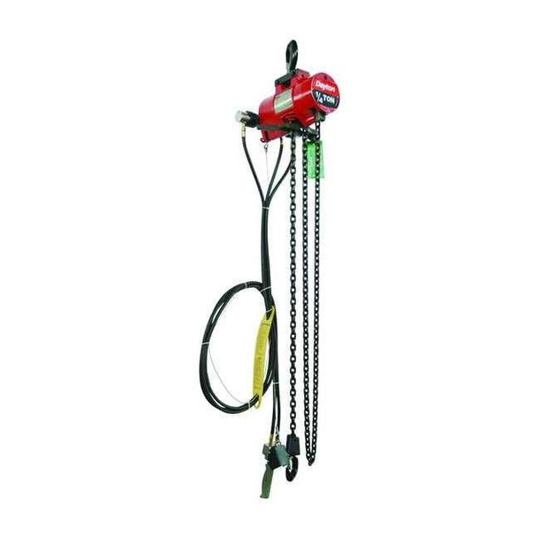 Dayton Air Chain Hoist,500 lb.Cap.,10 ft. Lift 29XL85