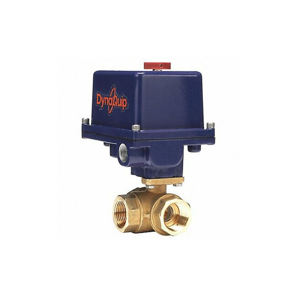 1" FNPT Brass Electronic Ball Valve 3-Way, Port: Standard L