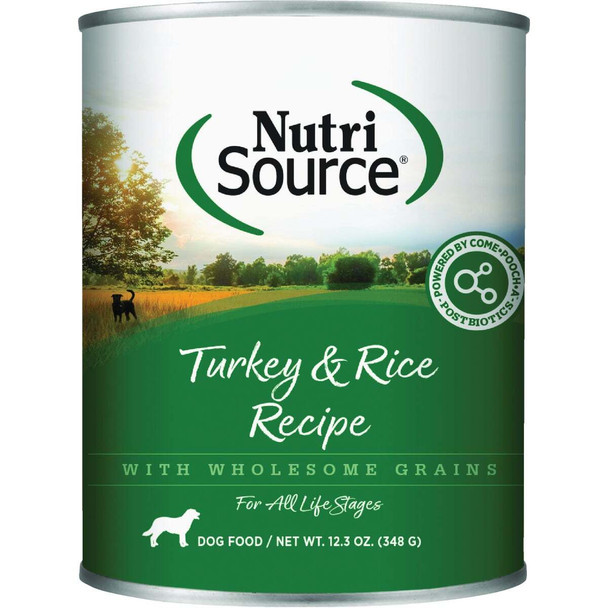 NutriSource 12.3 Oz. Turkey & Rice Recipe Wet Dog Food 92108