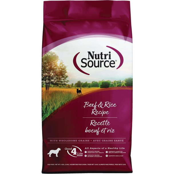 NutriSource 4 Lb. Beef & Rice Recipe Dog Food 26808