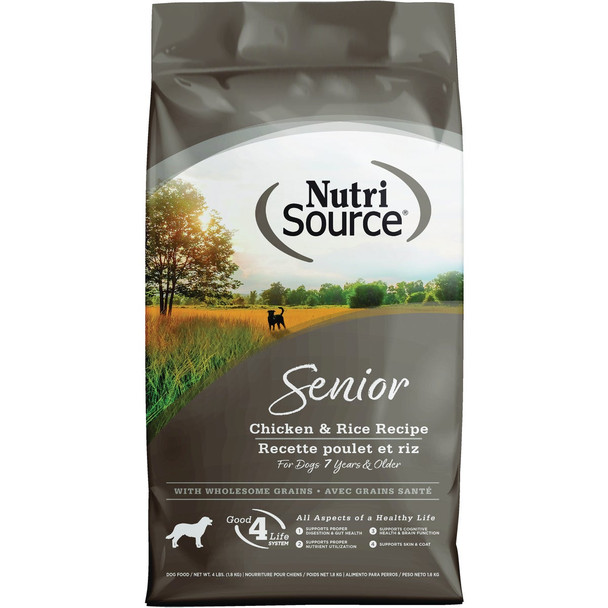 NutriSource 4 Lb. Chicken & Rice Recipe Senior Dog Food 26506