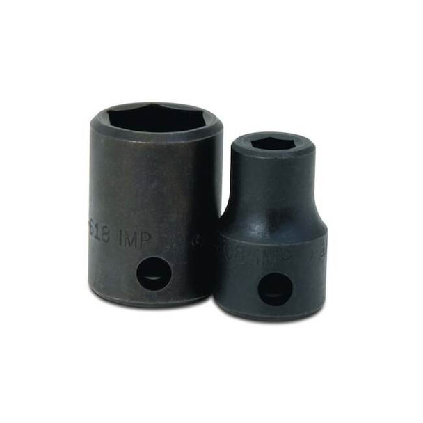 1/2" Drive Impact Socket Black Industrial, Standard 1/2"D,6Pt,1-1/8