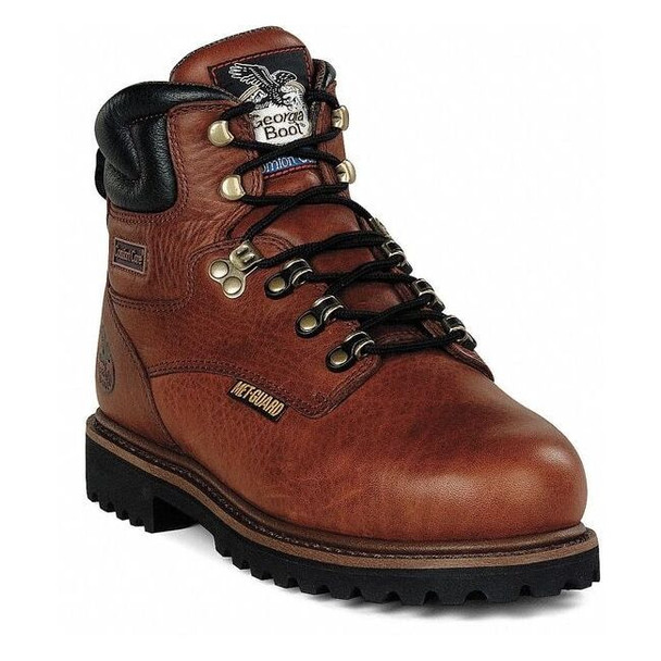 Georgia Boot Men's Work Boot, 10 M, Steel Toe, 6 in H, Briar Brown, G6315 G6315