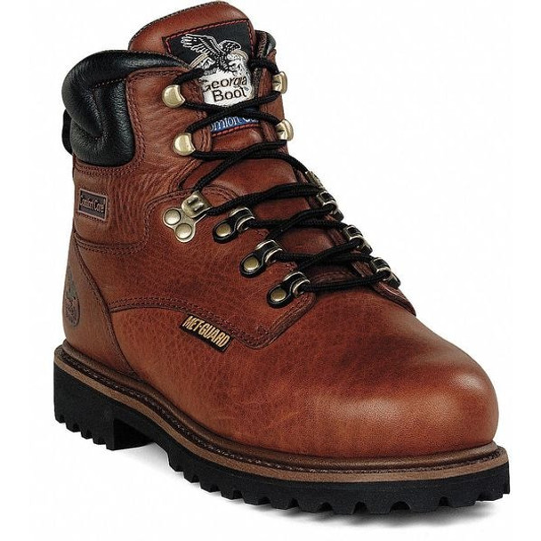 Georgia Boot Men's Work Boot, 10 M, Steel Toe, 6 in H, Briar Brown, G6315 G6315