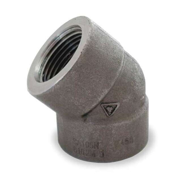 45 Degree Elbow 45 Degree Elbow, 2" Pipe, FNPT, Black Forged Steel, Class 3000