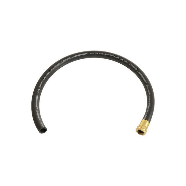 5/8 in ID x 12 ft L Service Sink Hose, EPDM Tube, Black, Brass Fitting