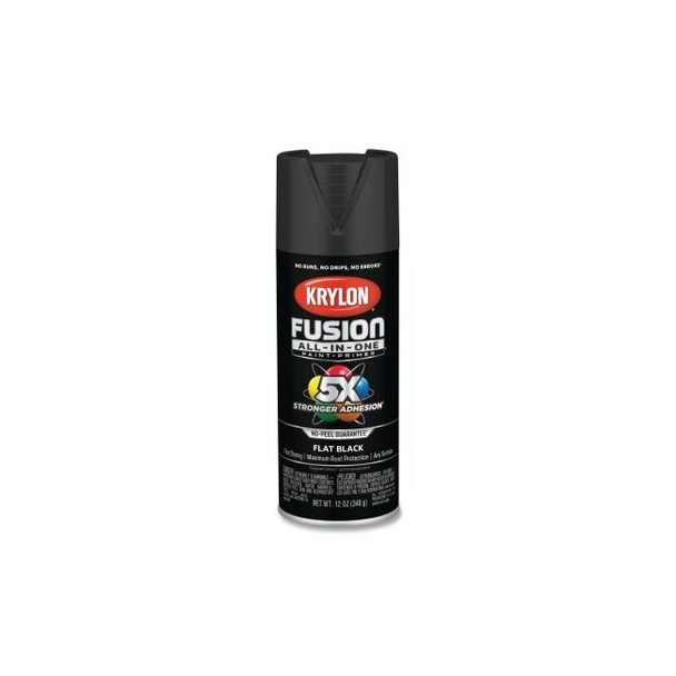 Fusion All-in-One™ Paints + Primers, 12 oz, Aerosol Can, Flat Black