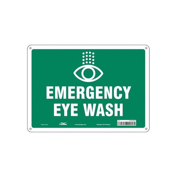 Emergency Eye Wash, 14 in W x 10 in H, Horizontal Rectangle, Aluminum, 470X80