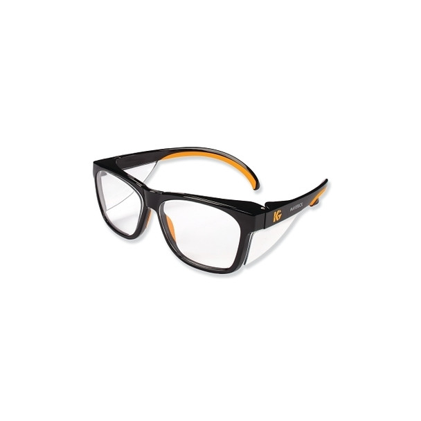 KleenGuard™ Maverick™ Safety Glasses, Clear Anti-Fog/Scratch Lens, Black/Orange Frame