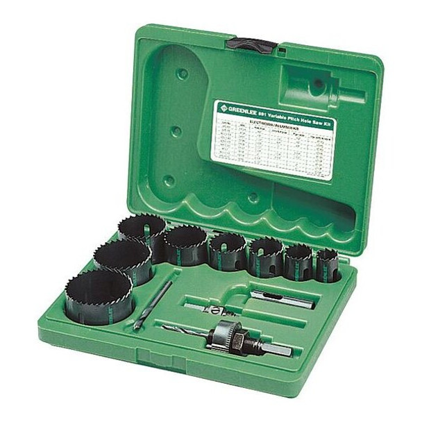 Greenlee Hole Cutter Kit,Range 11/16" to 1-3/8" 891