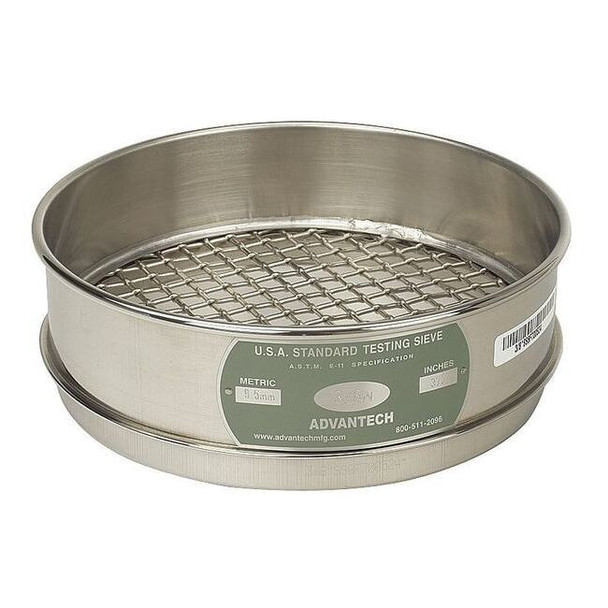 Advantech Manufacturing Sieve, No 7, S/S, 8 In, Full Ht 7SS8F