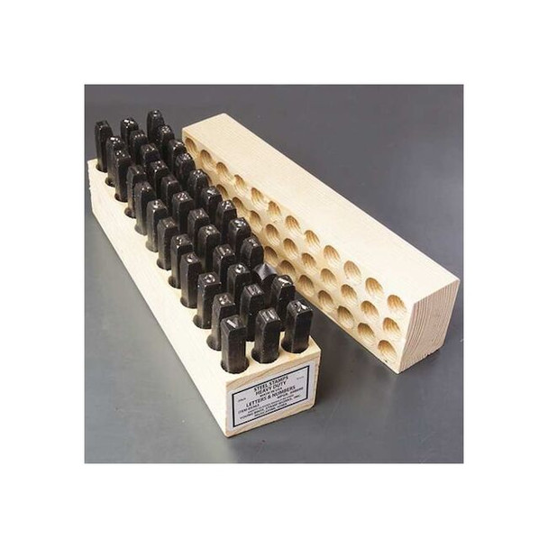 Young Bros Stamp Works Steel Stamps Set,3" Shank L,Steel, 6363 06363
