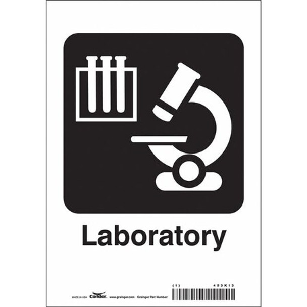 Condor Laboratory, 7 in W x 10 in H, Horizontal Rectangle, Vinyl, 453K13 453K13