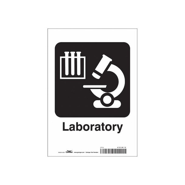 Condor Laboratory, 7 in W x 10 in H, Horizontal Rectangle, Vinyl, 453K13 453K13