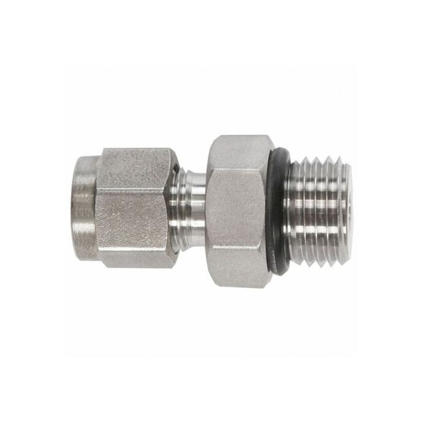 Brennan Industries Strt, SS, Comp. 3/8 in, ORB 3/8 in N6400-06-08-O-SS