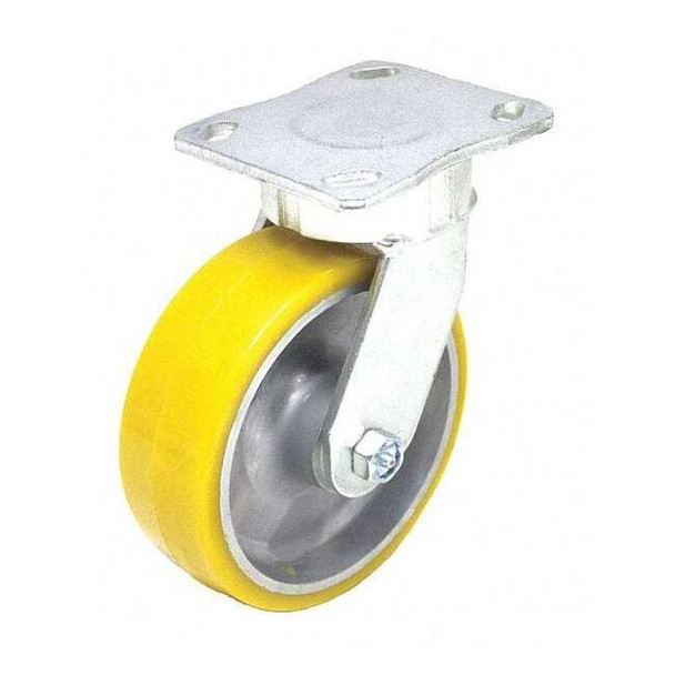 Manufacturer Varies Plate Caster,1760 lb. Load,Yellow Wheel P25S-UA080KP-14-H10