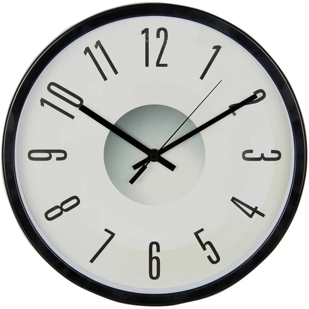 Victory Light Heavy-duty Silent Wall Clock - Black, Gray Case - Plastic - 1 Each