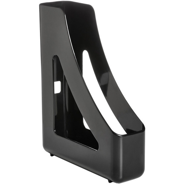 Deflecto AntiMicrobial Magazine File - Black - Polystyrene - 1 Each