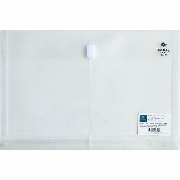 Business Source Legal File Pocket - 8 1/2" x 14" - 1" Expansion - Clear - 1 Each