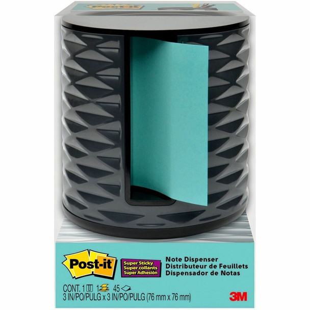Post-it&reg; ABS330B Note Dispenser - 3" x 3" Note - Black