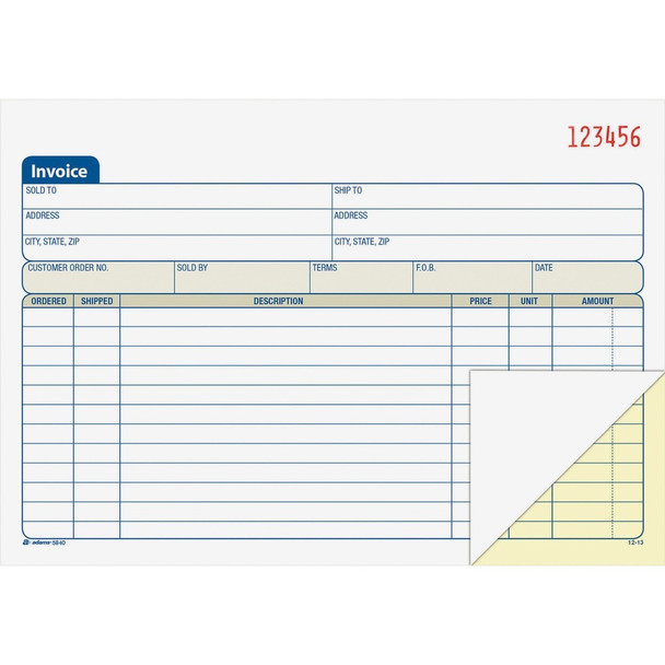 Adams  Invoice Book DC5840