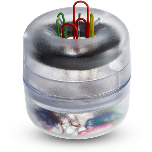 Officemate Euro-Style Designer Paper Clip Holder - Clear - 1 Each