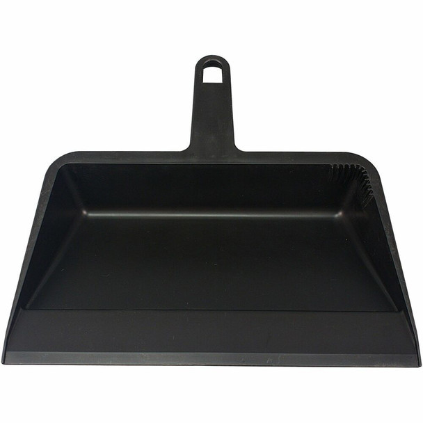 Impact Products Value-Plus Dust Pan - 12" Wide - Polypropylene - Black - 1 Each