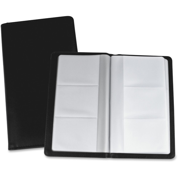 Lorell Business Card Album - 96 Capacity - Black Vinyl Cover
