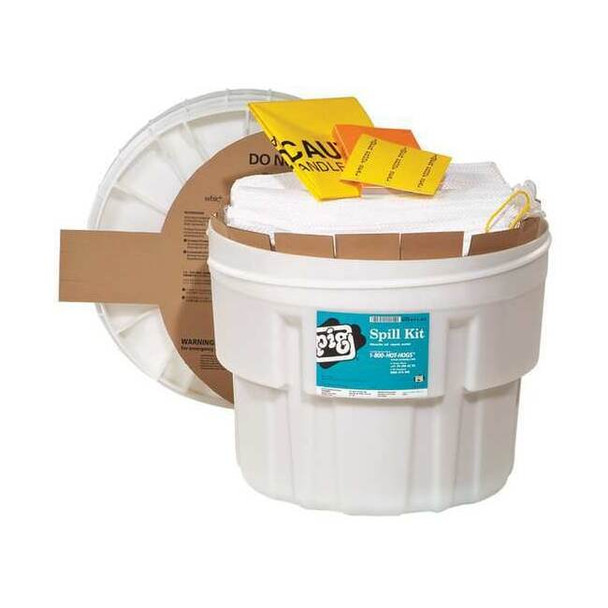 Spill Kit, 13 gal Volume Absorbed per Kit, 20 gal Capacity, Drum, White, 30