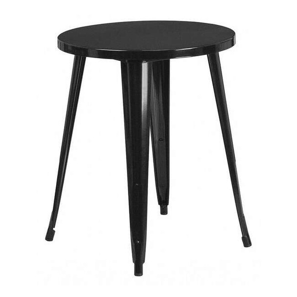 Flash Furniture Round 24" W, 24" L, 29" H, Metal Top, Black CH-51080-29-BK-GG