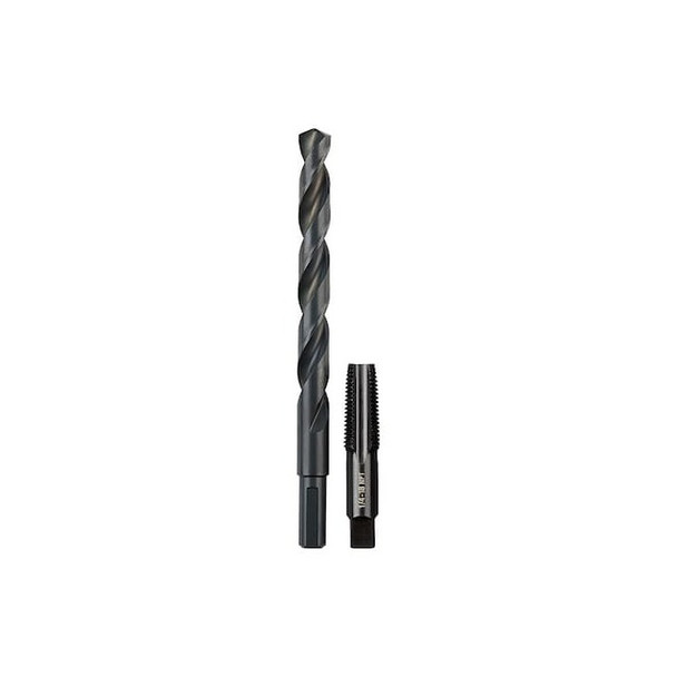 Milwaukee Tool 1/4"-18 NPT Straight Flute Plug Tap & 7/16" Drill Bit 49-57-5591