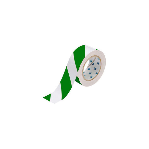 Brady 132436 ToughStripe Floor Marking Tape Polyester 2""W X 100'L Green/White