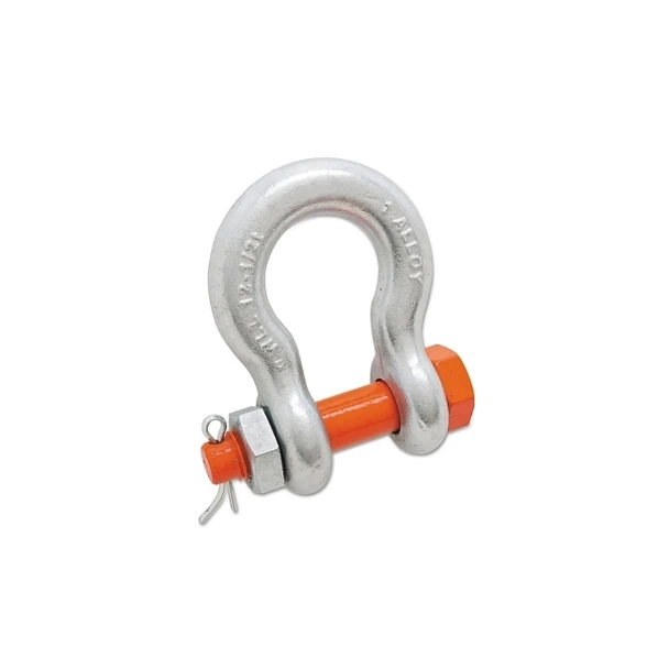 Anchor Shackle, A-999-G, Pin and Bolt, Galvanized, 1-11/16 in Opening, 1 in, 12-1/2 t Working Load Limit