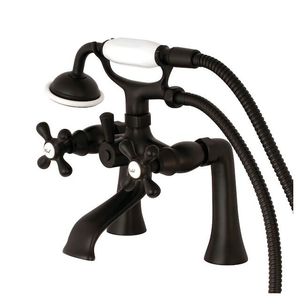 Kingston Brass Deck-Mount Clawfoot Tub Faucet, Matte Black, Deck Mount KS268MB