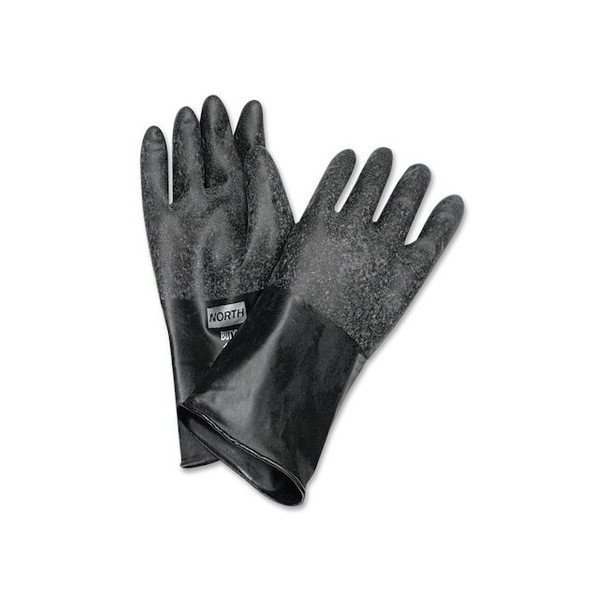 North Chemical Resistant Gloves, Butyl, 14 in L, 17 mil, Black, 8, 1 PR B174R/8