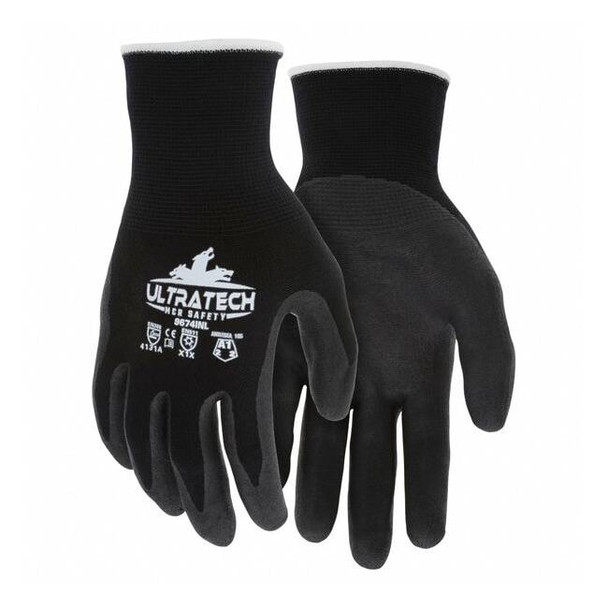Insulated Work Gloves, Nitrile, Smooth, Palm, 2 Abrasion Level, 2XL 12 PK