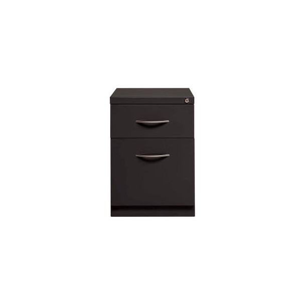 Interion 2 Drawer Box/File Pedestal - 21-3/4""H - Charcoal