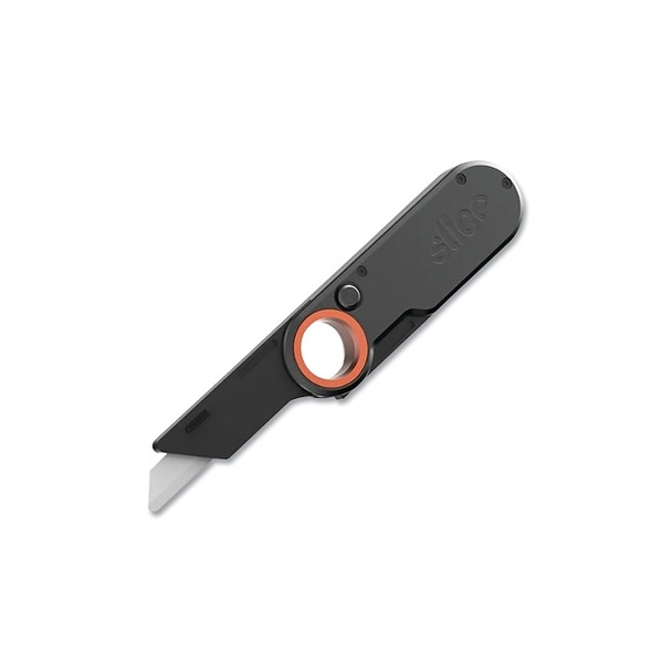Folding Utility Knife, 7-1/2 in L, Ceramic, Metal, Black
