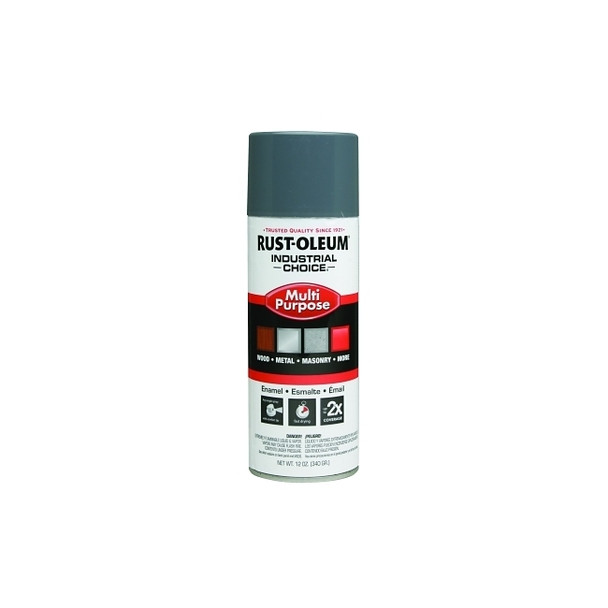 Industrial Choice 1600 System Enamel Aerosols, 12 oz, Universal Gray, High-Gloss Pack of 6