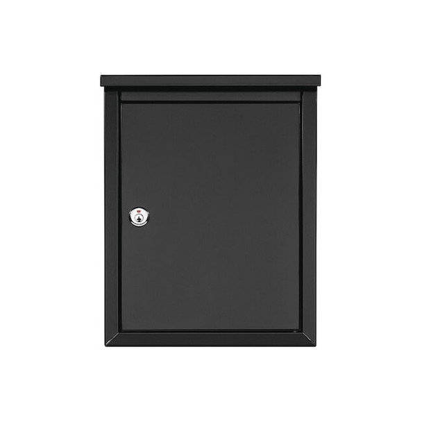 Mailbox, Black, Galvanized, 1 Doors, Wall Mounted, Locking Pack of 2