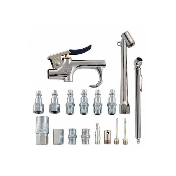 Campbell Hausfeld Air Tool and Accessory Kit,1/4" I/M,17pc MP284701AV