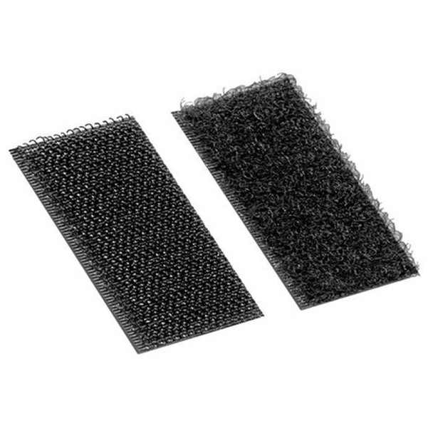 Reclosable Fastener Shape, Square, Acrylic Adhesive, 1 in, 1 in W, Black, 100 PK