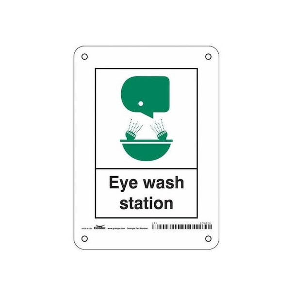 Eye Wash Station, 5 in W x 7 in H, Vertical Rectangle, Polyethylene, 470Z19