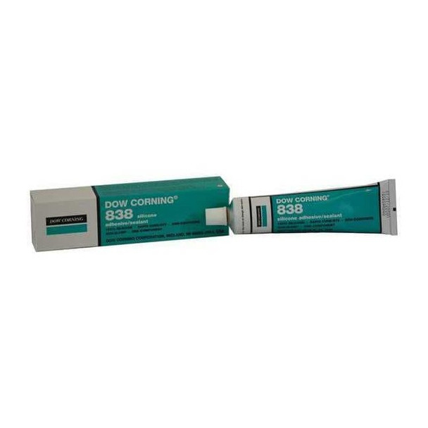 Dowsil Silicone Adhesive Sealant, 3 oz, Tube, White, Silicone Base, 838 2353547