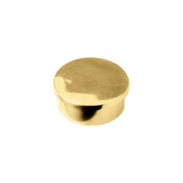 Lavi Industries End Cap Flush for 1"" Tubing Polished Brass