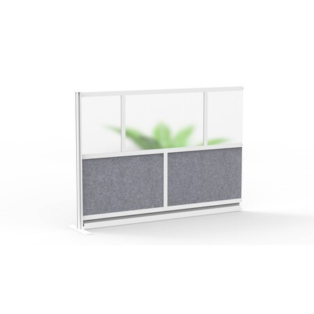 Expanse Modular Wall Room Divider System - Silver Frame - 70" x 48" Add-On Wall