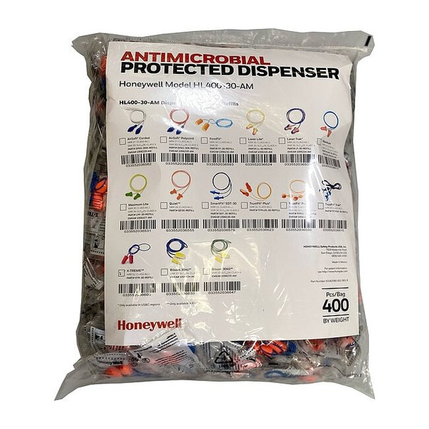 HL400 Earplug Dispenser Refill, Foam, Bullet, 32 dB NRR, Corded