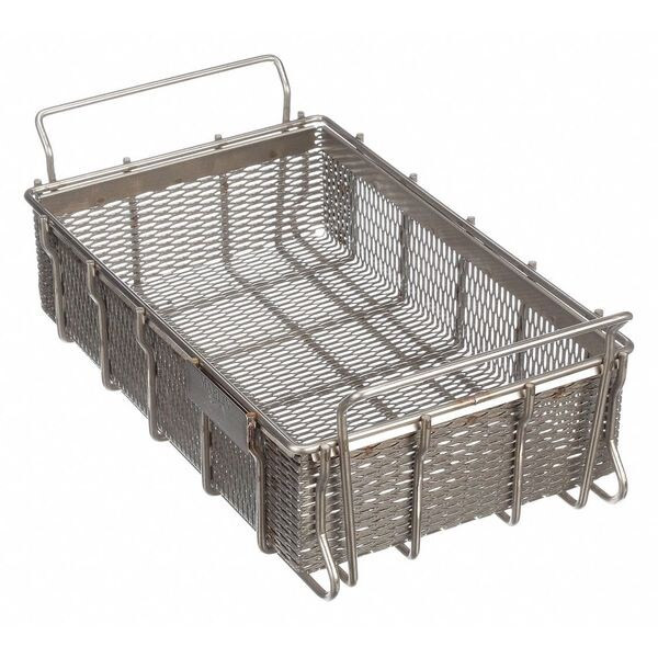 Rectangular Parts Washing Basket, 1/4" Mesh Size, Stainless Steel, Silver