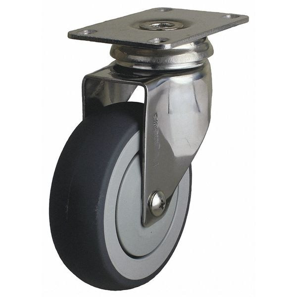 Manufacturer Varies Swivel Plate Caster,TPR,4 in.,240 lb. P14S-RP040K-12